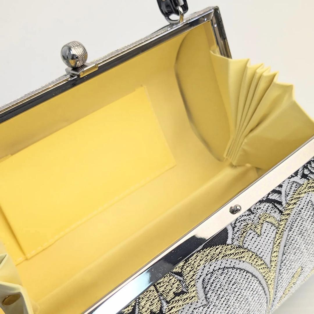 和装 草履バッグセット 帯地 黒×銀 3枚芯 フリーサイズ k19-6