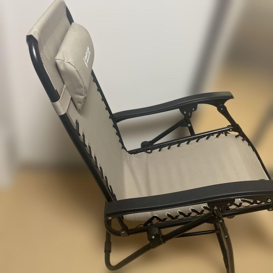 リクライニングチェア ヘッドレスト付き ベージュ