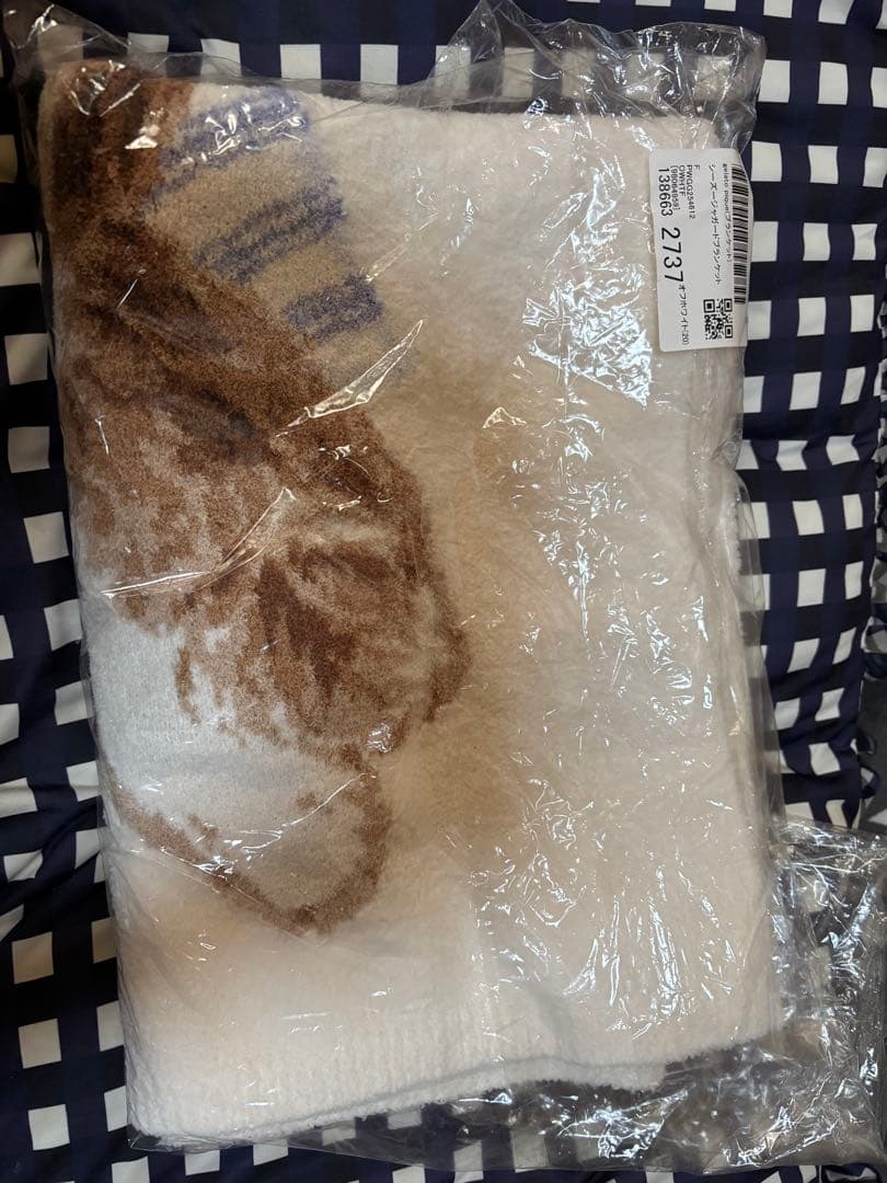 新品 ジェラートピケ シーズージャガードブランケット オフホワイト