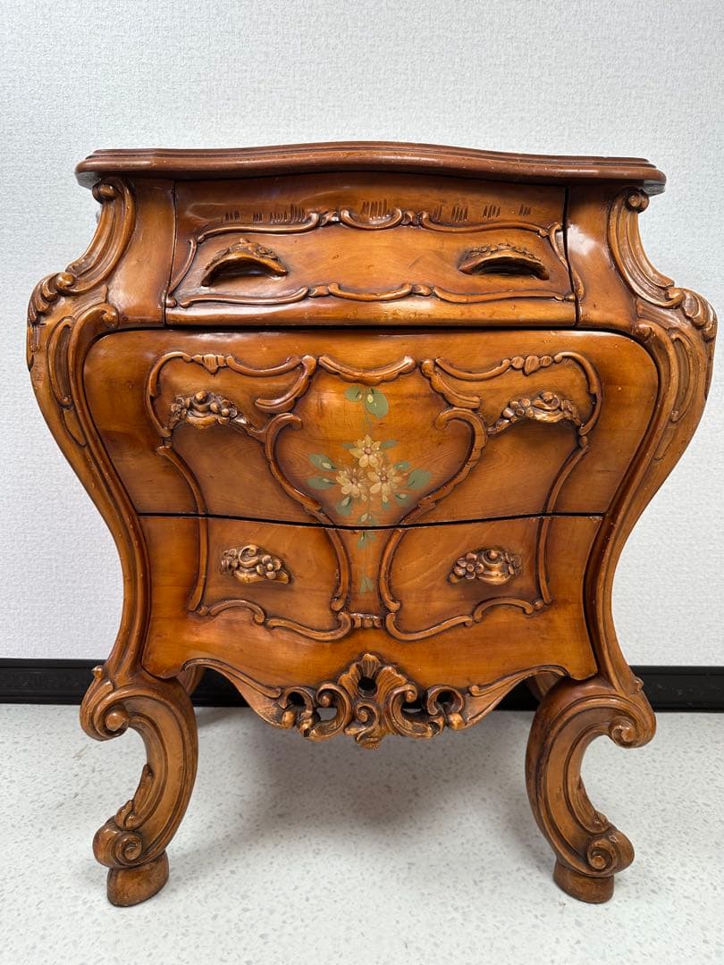 イタリア製 ナイトテーブル ロココ調 コンソール 管理No.※i4※