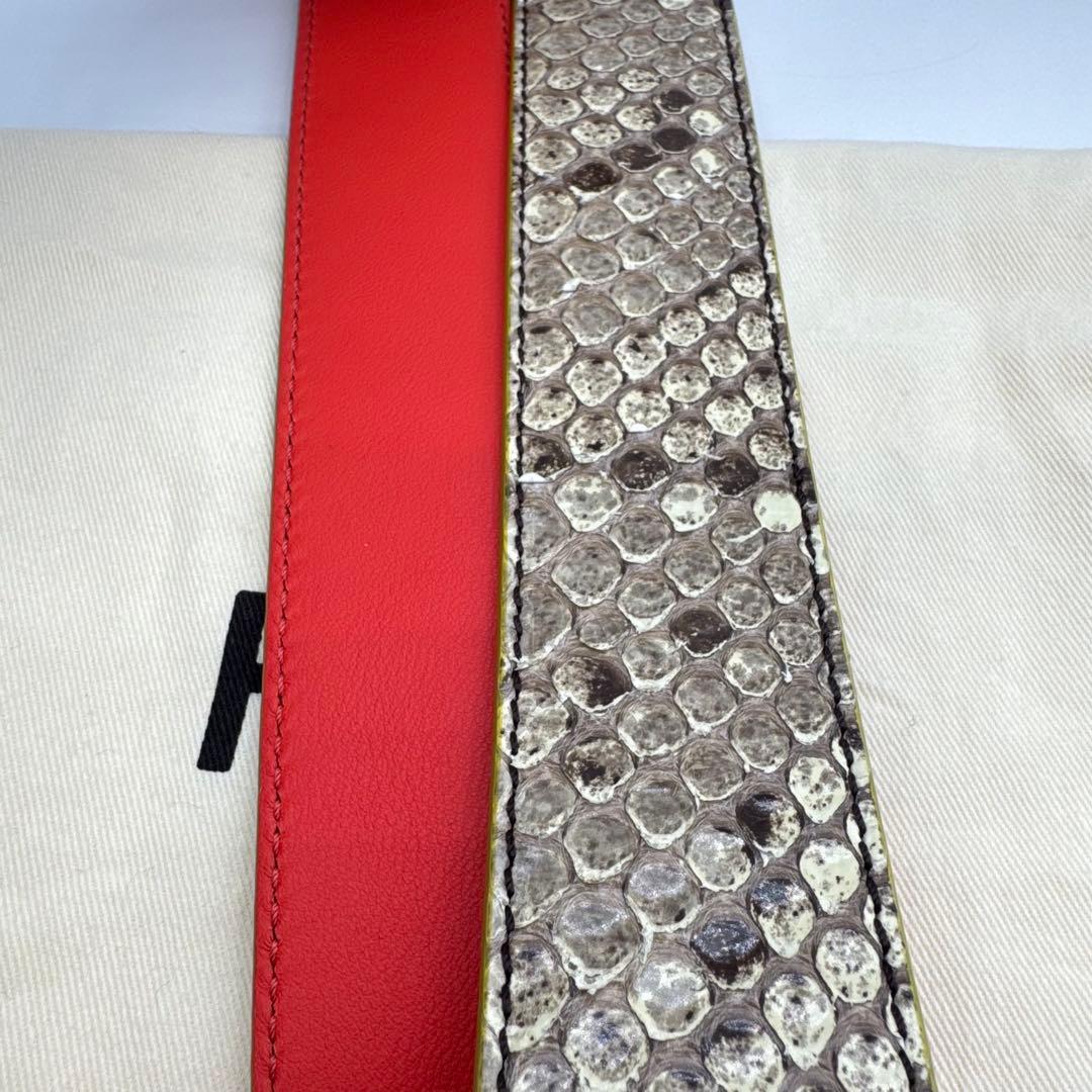 【保管袋付き】FENDI ショルダーストラップ　ストラップユー　パイソン　美品