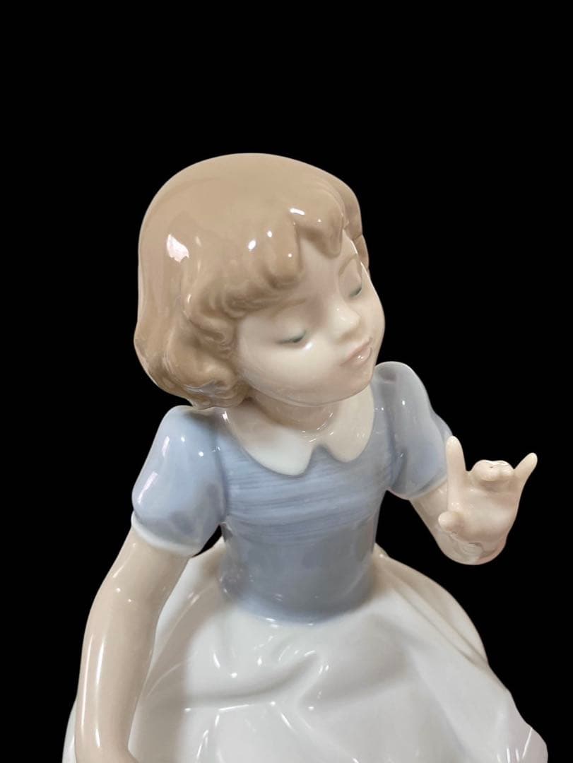 リヤドロ LLADRO 仲良しの2人 陶器人形 花と少女 置物(W)