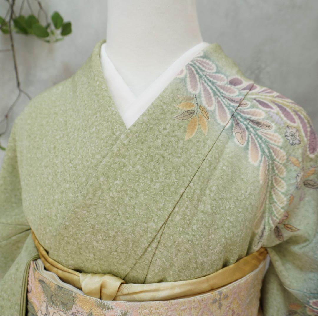 訪問着フルセット２６８▪︎辻が花　卒業式　入学式【訪問着、袋帯、帯締め、帯揚げ】