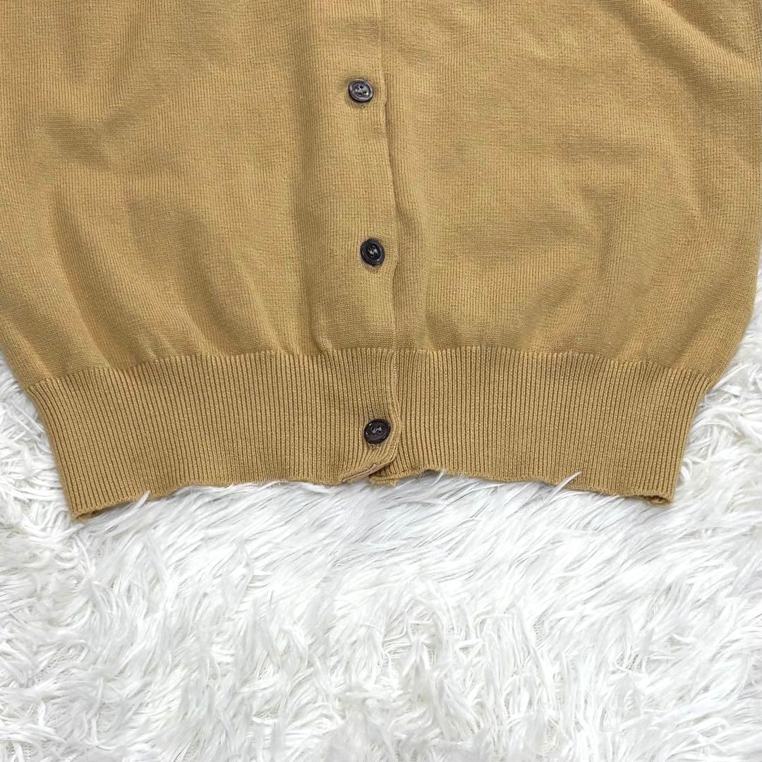 プレイ コムデギャルソン カーディガン 黒ハートロゴ ベージュ M 日本製