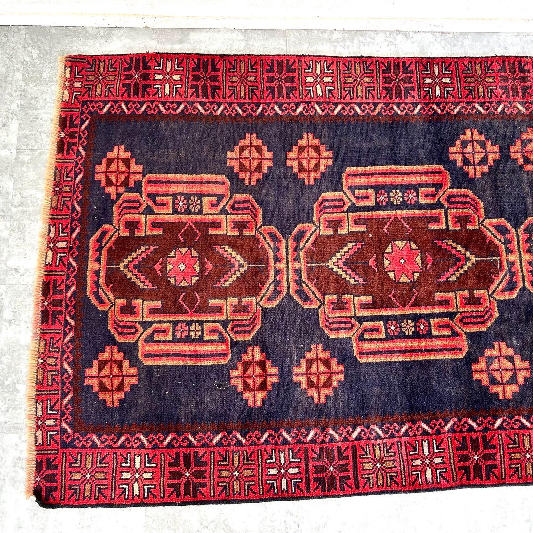 【1980's vintage】 バルーチ族 トライバルラグ