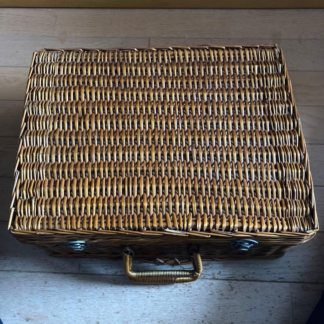 バスケット　カゴ　カゴバック　ピクニック　レトロ　昭和レトロ　年代物　カントリー