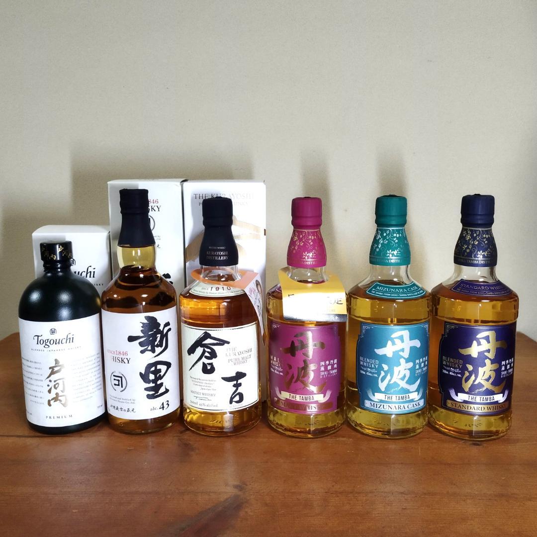 丹波ウイスキー　モルト　ミズナラ　スタンダード　戸河内　倉吉　新里　6本セット