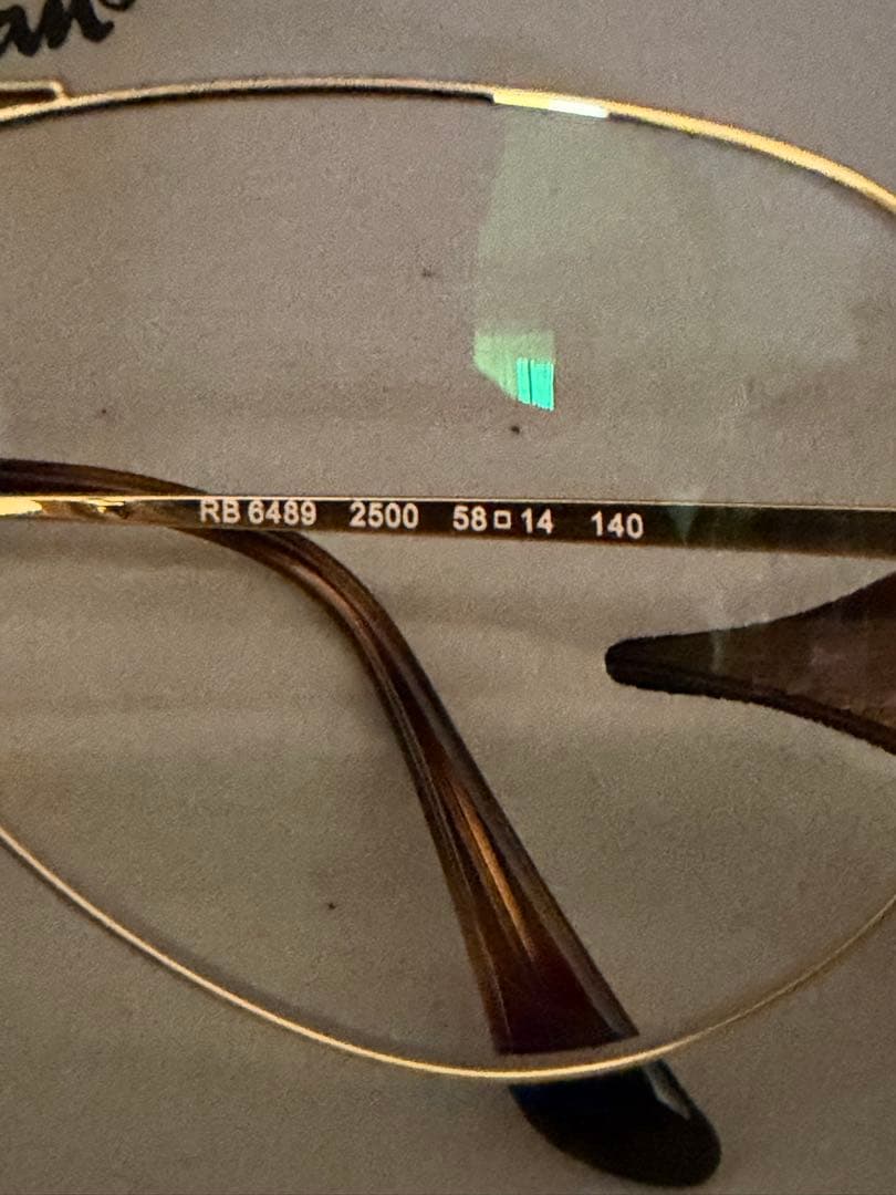 【美品】Ray-Ban RB 6489 ゴールド サングラス