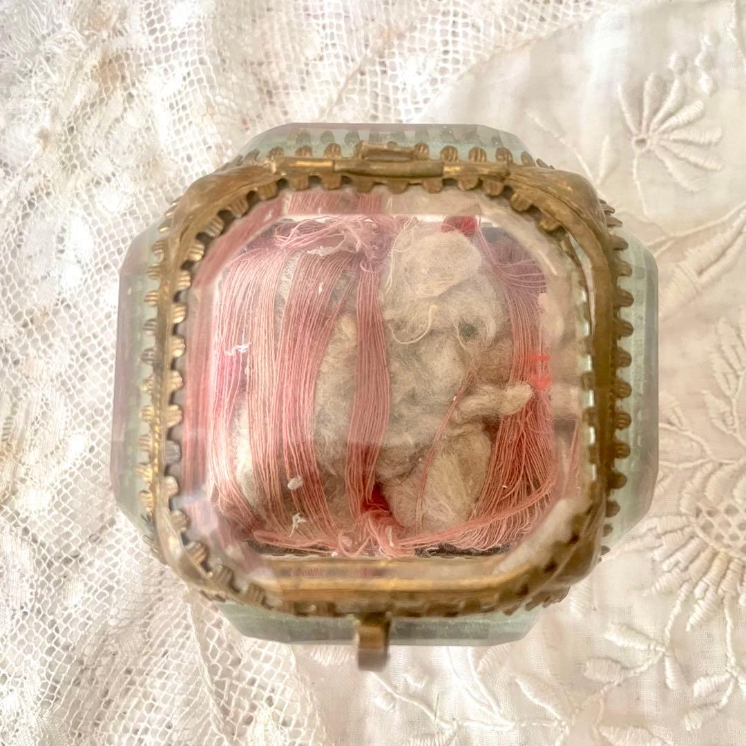 ベベルガラスジュエリーボックスS アクセサリーケース　フランスアンティーク