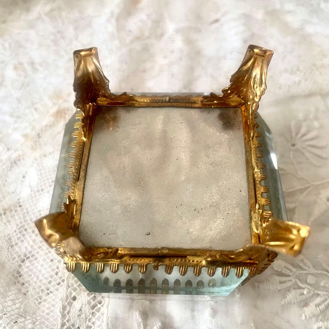 ベベルガラスジュエリーボックスS アクセサリーケース　フランスアンティーク