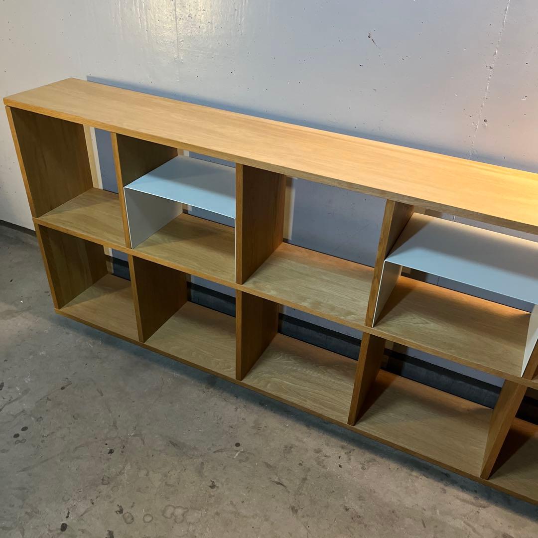 無印★スタッキングシェルフセット・５段×２列・オーク材 コの字棚２個付