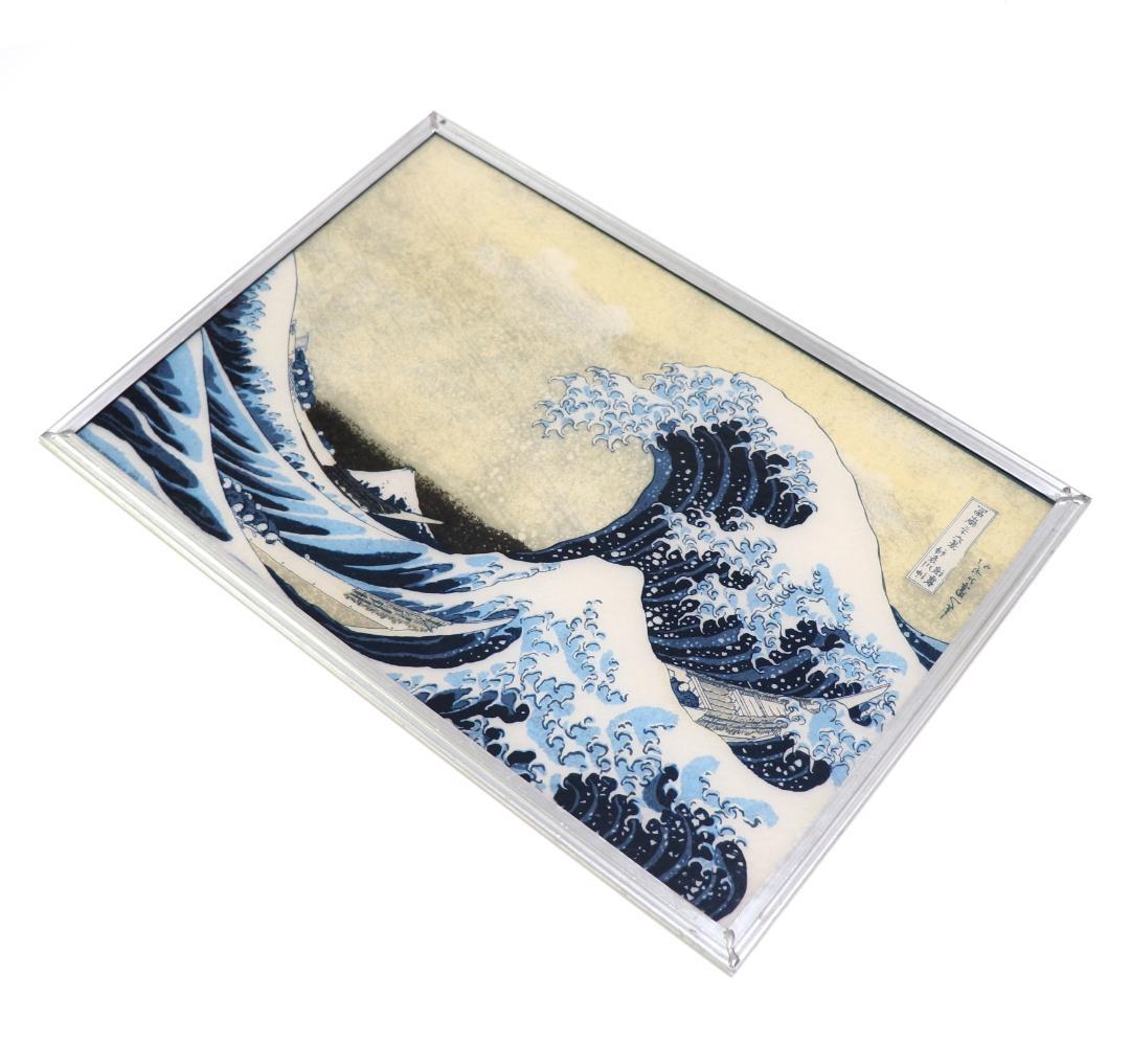 葛飾北斎 富嶽三十六景 神奈川沖浪裏 大型 ヴィンテージ ステンドグラス 美術館
