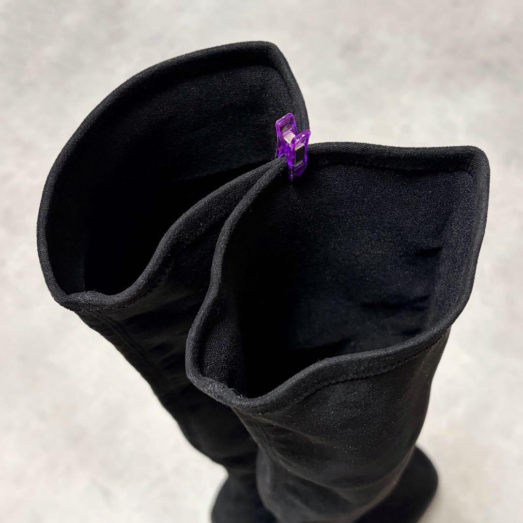 ほぼ新品EMODA スクエアフィット S ロングブーツ ニイハイブーツ 厚底 黒