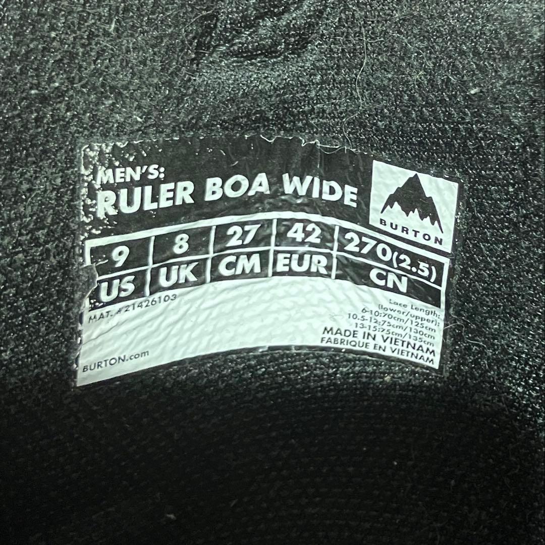 BURTON バートンスノーボードブーツ RULER BOA WIDE 27cm