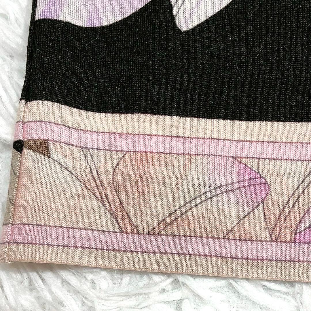 ★LEONARD★シルク混 花柄 フラワー ブラウス ブラック黒 サイズ42