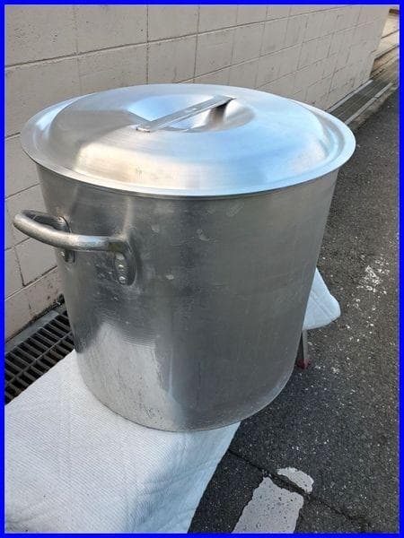 アルミ製 業務用寸胴鍋 未使用蓋付き 幅50 高さ48ｃｍ