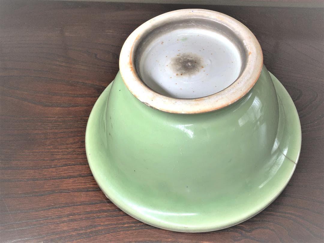 【 奈べ嶋 古陶磁大丼 】　鍋島青磁　桐箱付き　蔵出し品