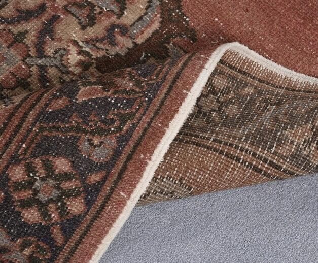 トルコ ヴィンテージラグ A4 レア ローズピンク グレージュ ブルー グレー