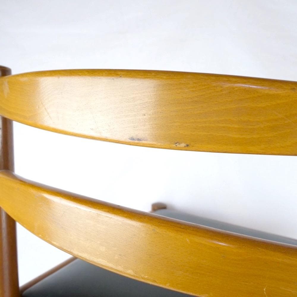 ダイニングチェア 2脚 ブラック オールド マルニ木工 ヴィンテージ 孔雀マーク