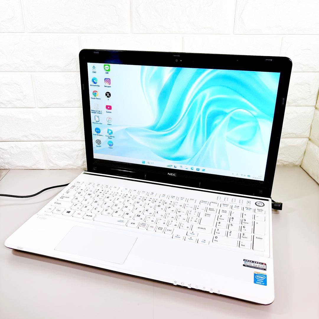 ブルーレイ搭載✨高性能i7 快適SSD メモリ8GB ノートパソコン NEC
