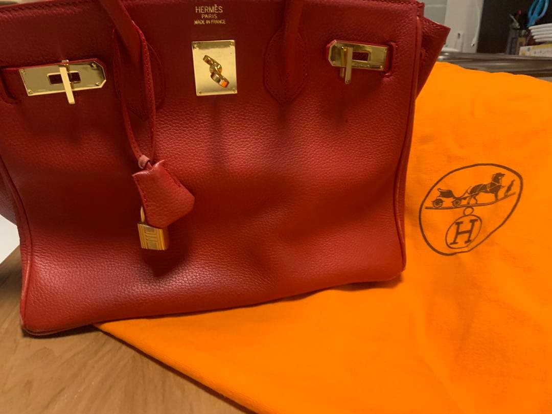HERMES レッド ハンドバッグ