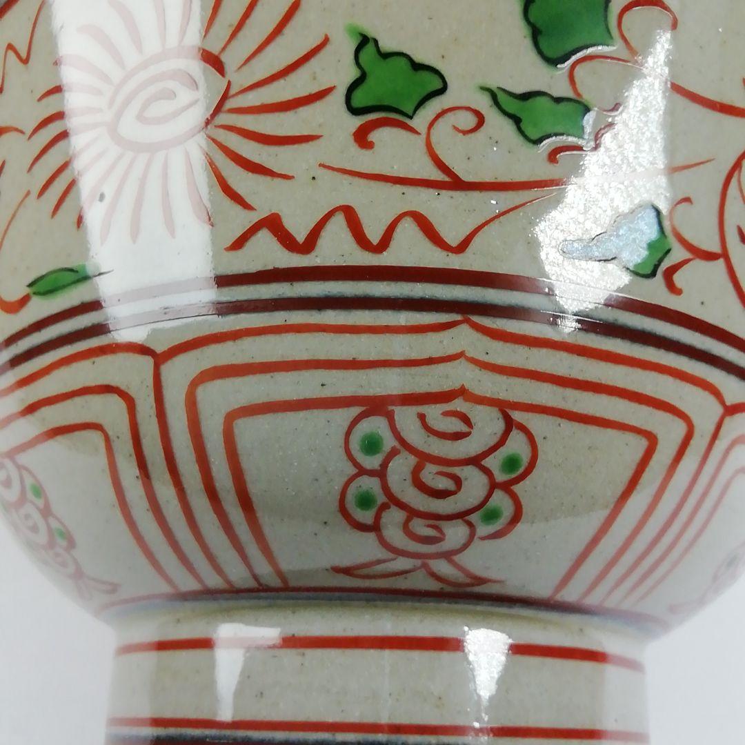 Ｔ６０７　茶碗　『膳所焼』『赤絵　安南写』『淡海ぜぜ陽炎園 造』　共箱　茶道具