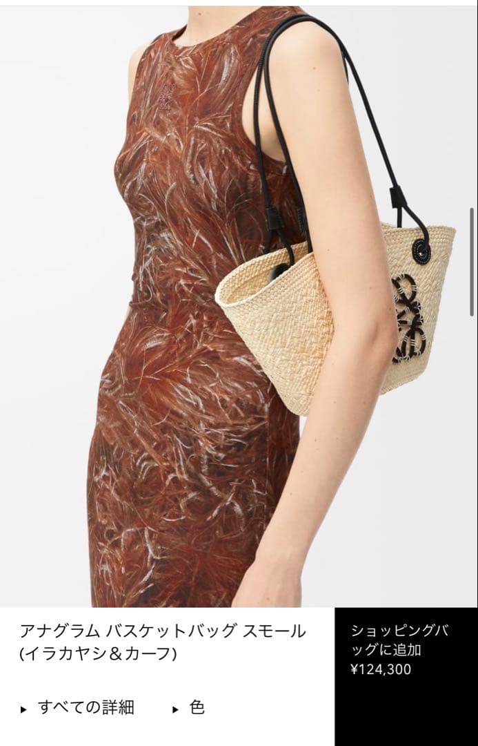 ロエベ アナグラム バスケットバッグ スモール (イラカヤシ＆カーフ)ブラック