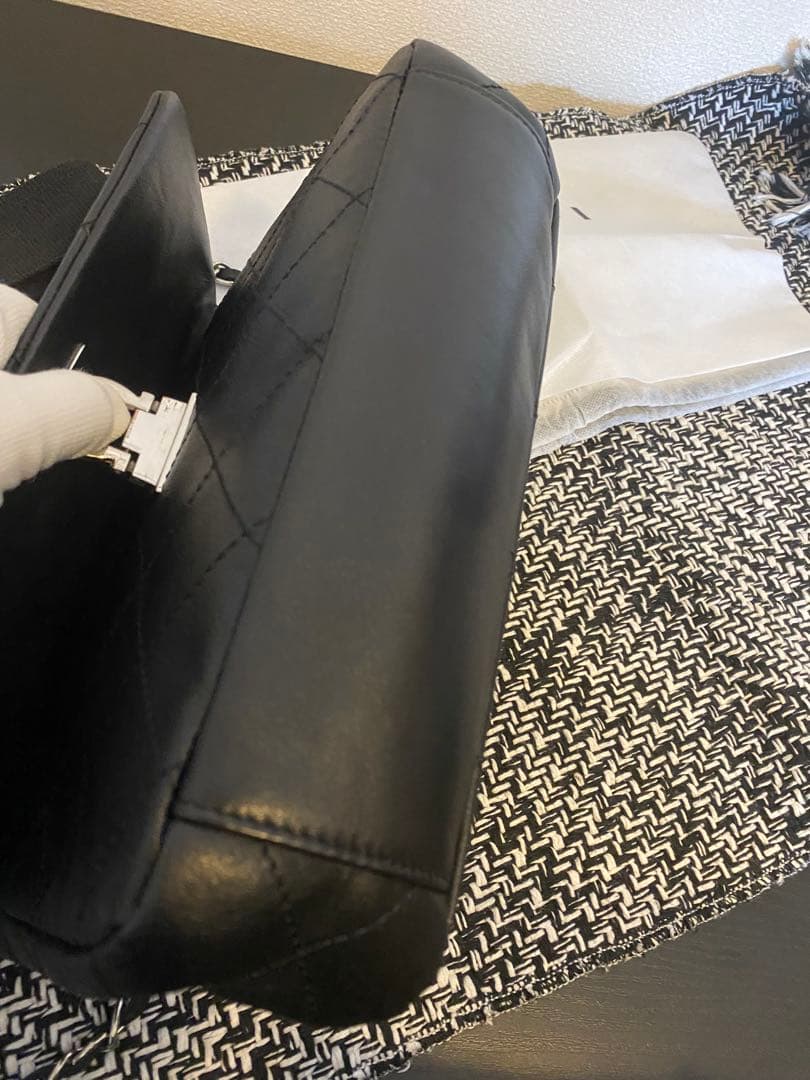 本革チェーンショルダーバッグ・シルバーカラー・改良版バルドーネ M HAYNI