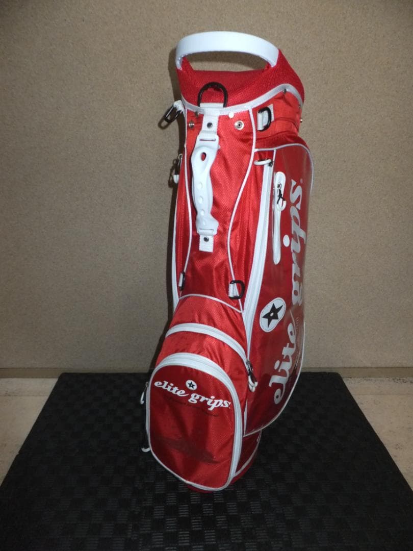 限定！elite grips 希少！スタンド付き ゴルフ キャディーバッグ（赤）
