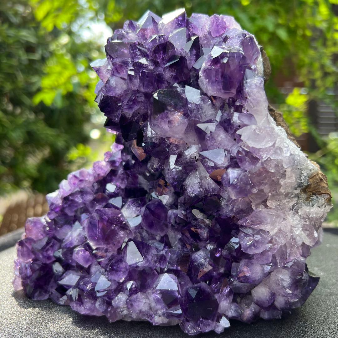 ✳️神々しい輝き✨美麗濃紫の綺麗な輝き✨ウルグアイ産 アメジストクラスター 天然石