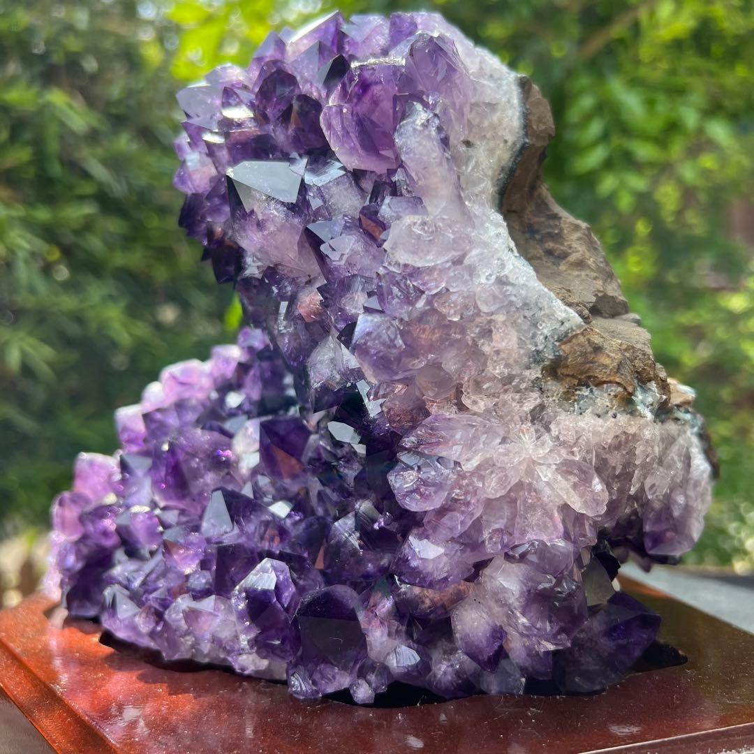 ✳️神々しい輝き✨美麗濃紫の綺麗な輝き✨ウルグアイ産 アメジストクラスター 天然石