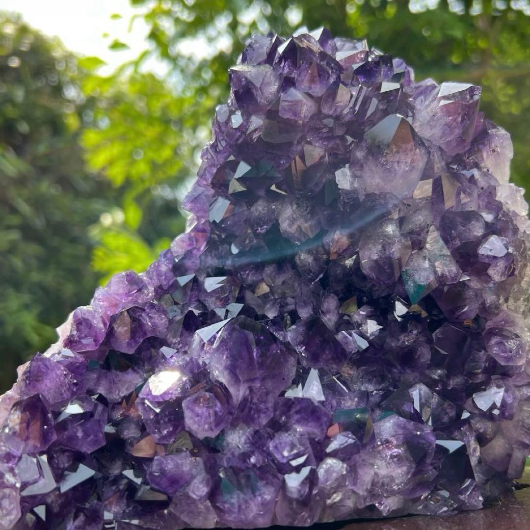 ✳️神々しい輝き✨美麗濃紫の綺麗な輝き✨ウルグアイ産 アメジストクラスター 天然石