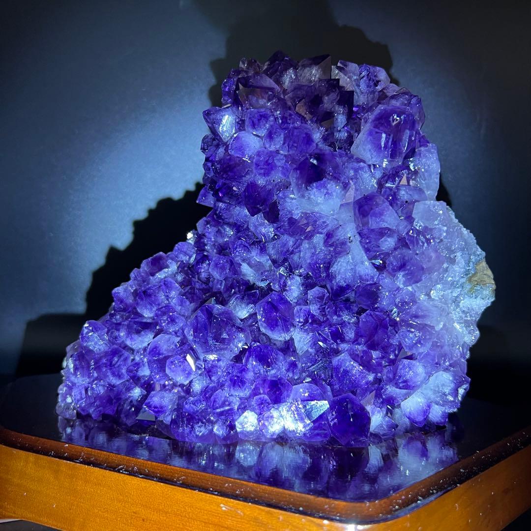 ✳️神々しい輝き✨美麗濃紫の綺麗な輝き✨ウルグアイ産 アメジストクラスター 天然石