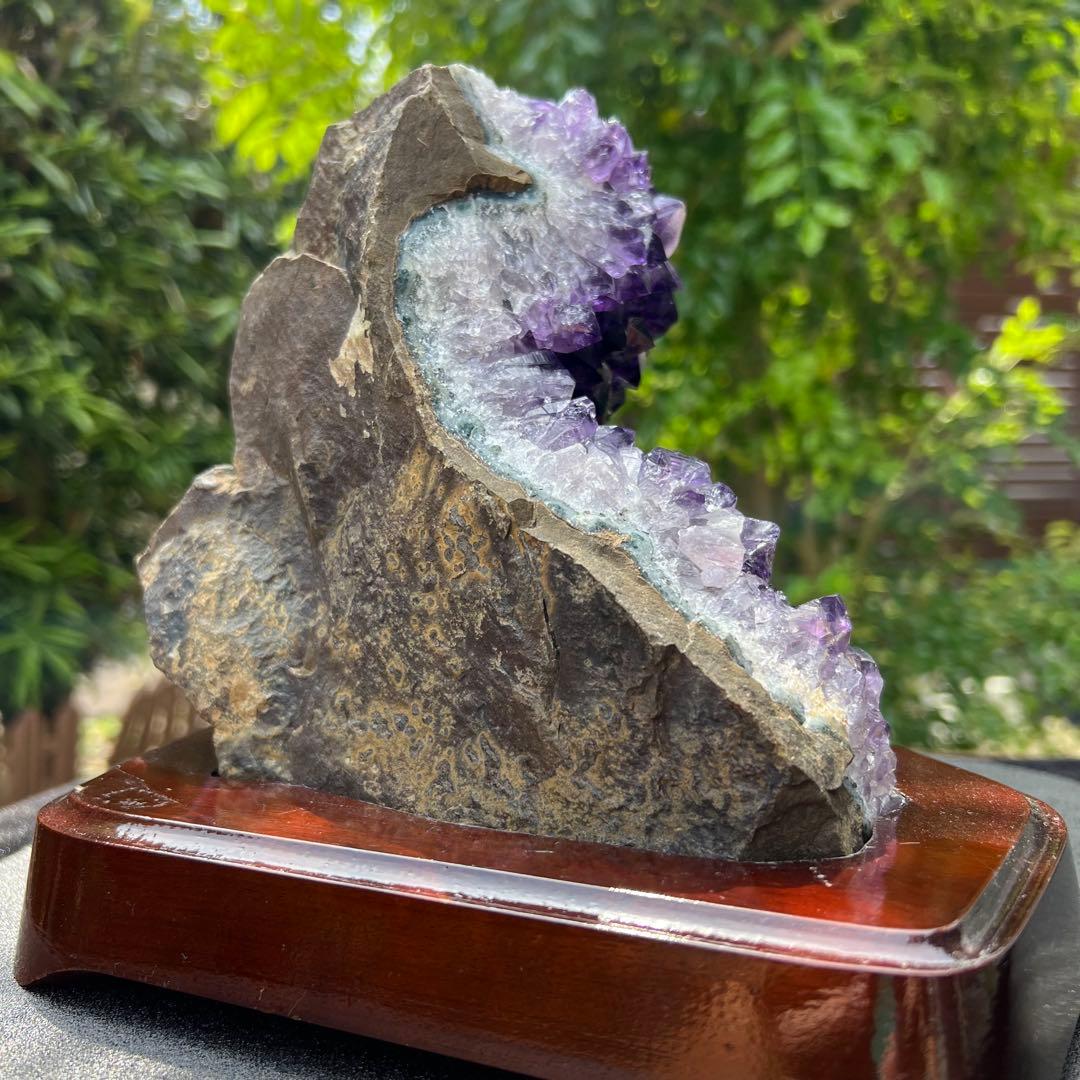 ✳️神々しい輝き✨美麗濃紫の綺麗な輝き✨ウルグアイ産 アメジストクラスター 天然石