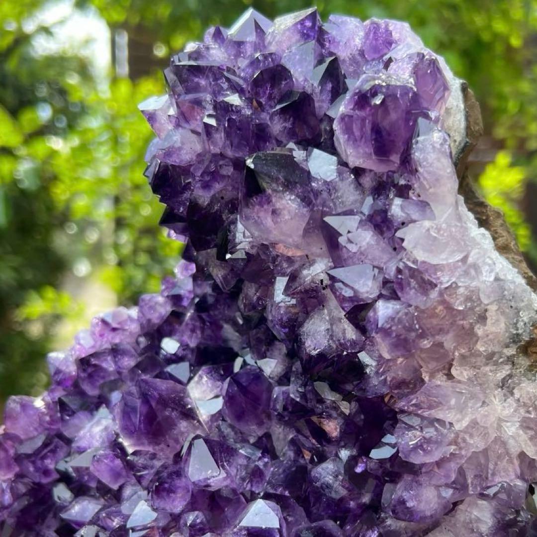 ✳️神々しい輝き✨美麗濃紫の綺麗な輝き✨ウルグアイ産 アメジストクラスター 天然石