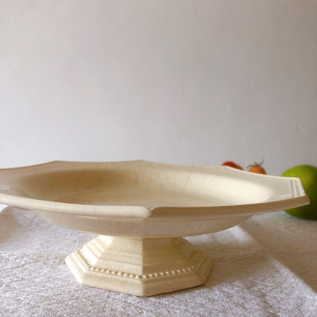 希少　クレイユモントロー　オクトゴナルケーキスタンド　フランスアンティーク食器