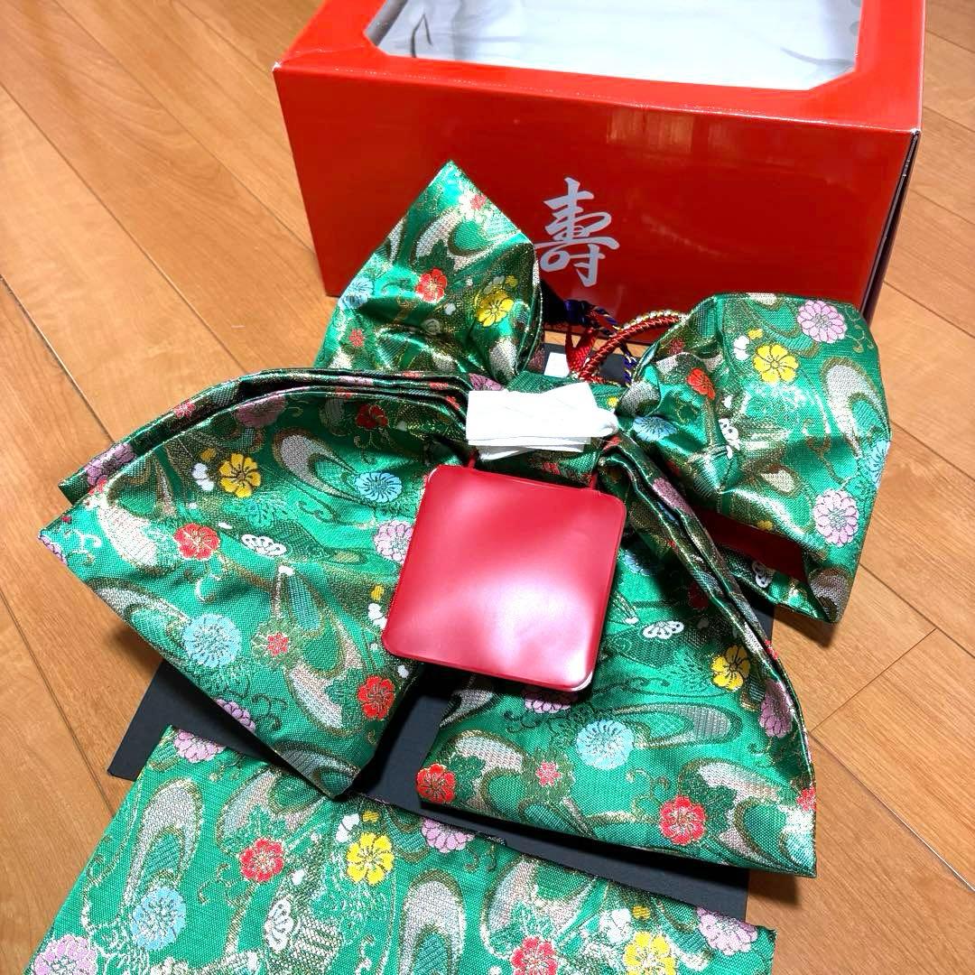 七五三　女の子　筥迫セット 祝い帯　帯揚げ　しごき