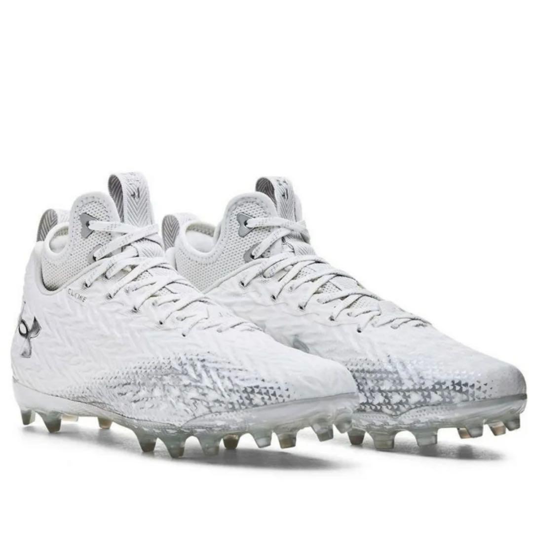 アンダーアーマー 28 スポットライト アメフト スパイク シューズ 白 靴
