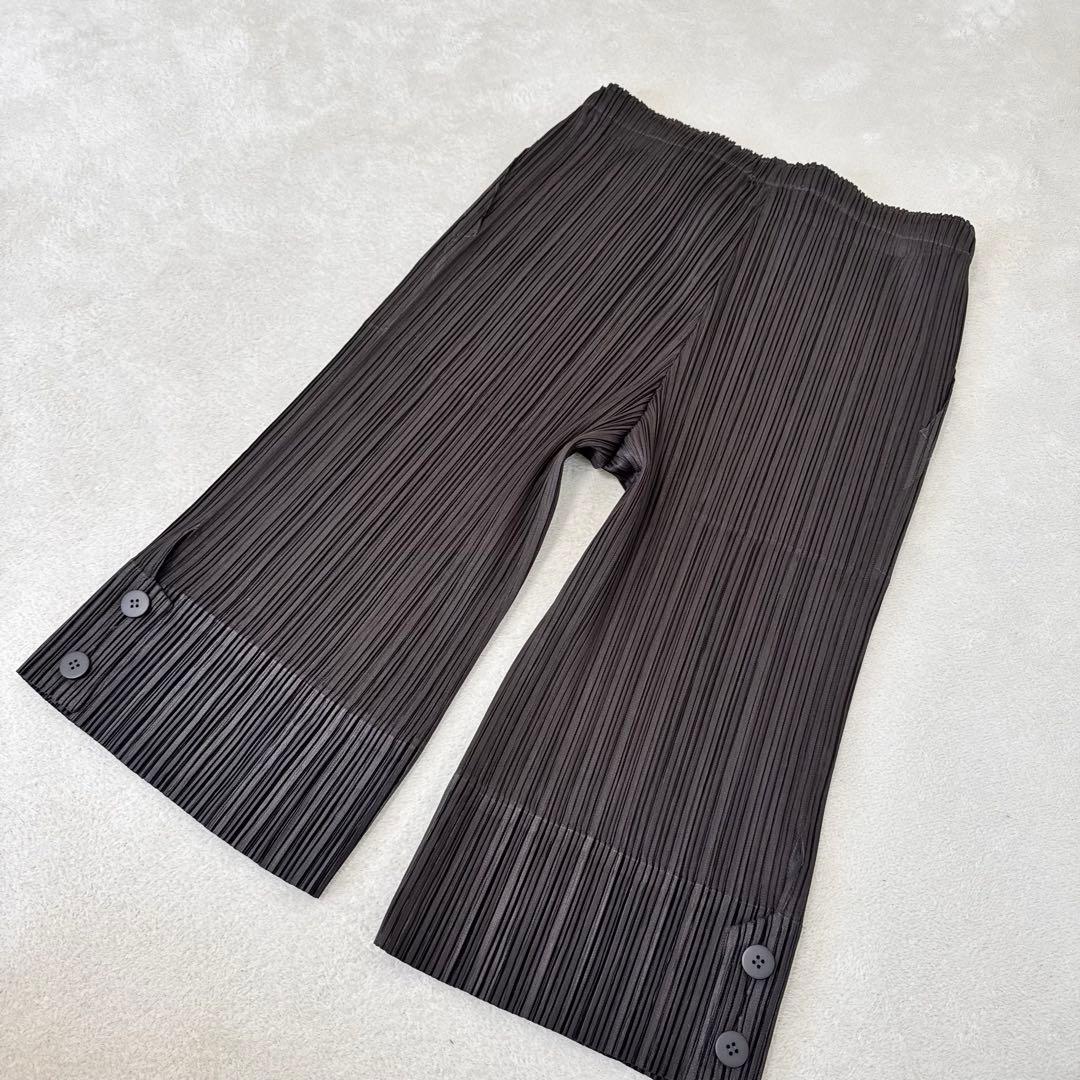 極美品✨PLEATS PLEASE XXLプリーツ　ワイドパンツ　ブラウン　膝丈