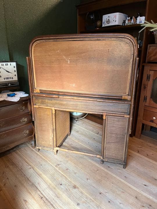 籐 ラタン ドレッサー 鏡台 インテリア 昭和レトロ 椅子