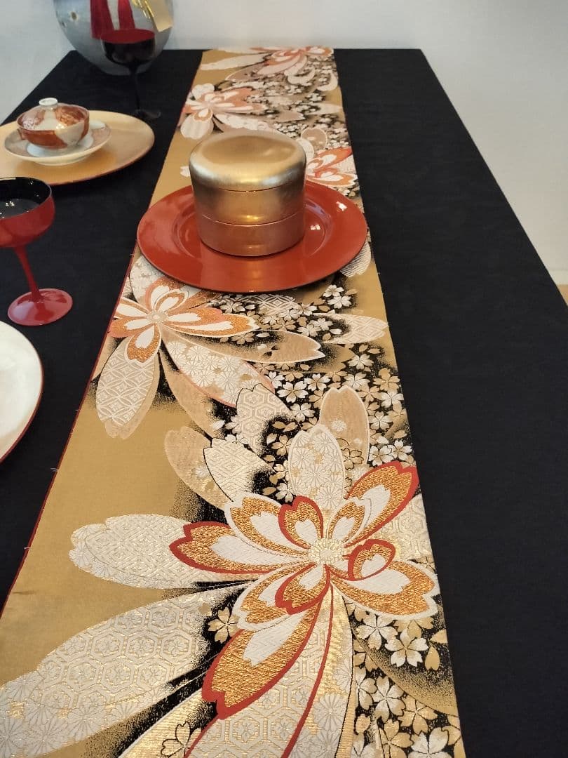とのちゃんのママA728高級‼️ひな祭り‼️袋帯テーブルランナー2m