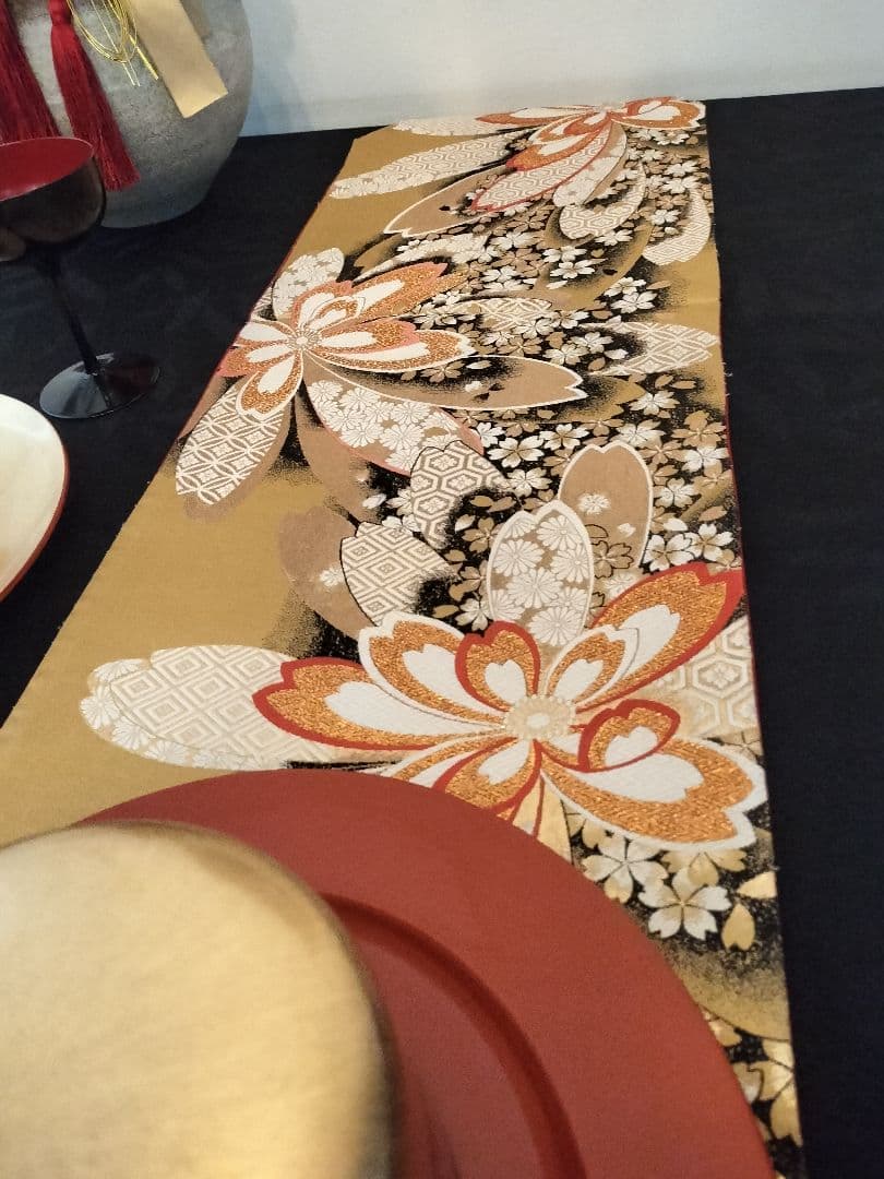とのちゃんのママA728高級‼️ひな祭り‼️袋帯テーブルランナー2m