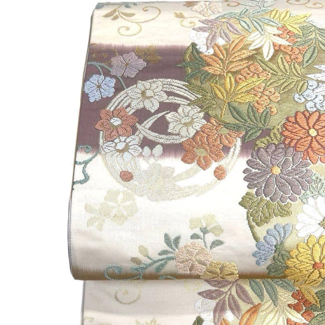 未着用　袋帯　唐織　花紋　菊花　桐の花　桔梗　金糸　着物　064a p