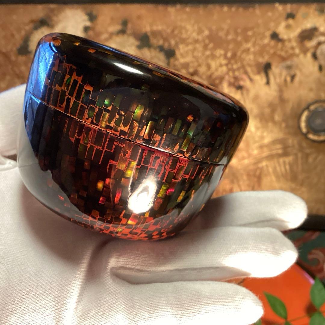 A898 茶道具　棗　『大蔵』　螺鈿細工　研ぎ出し