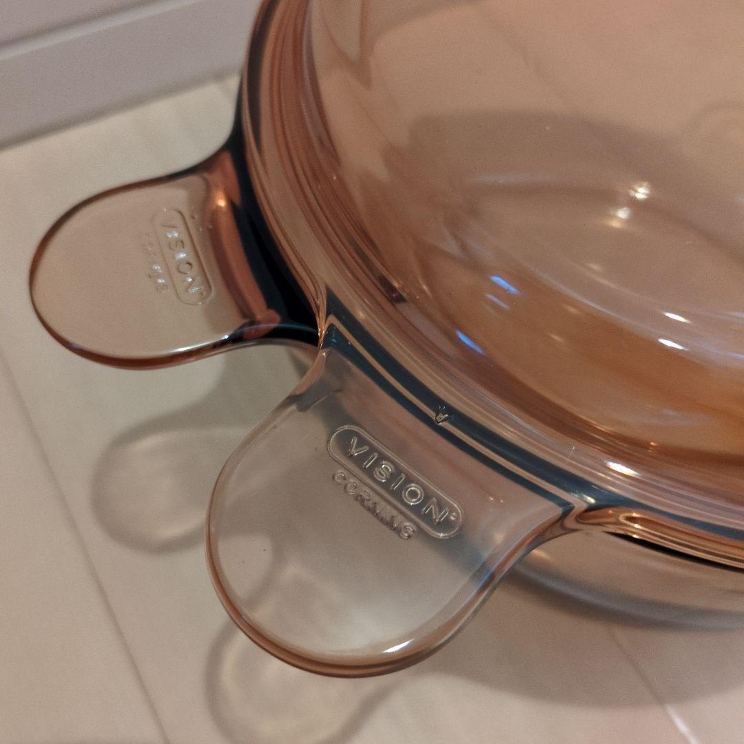 新品未使用　VISION　2点セット　ガラス鍋　キャセロール　片手鍋　昭和レトロ