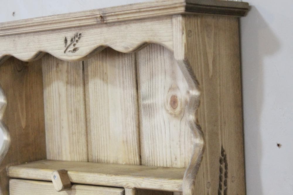 ハンドメイド　麦穂のティッシュシェルフ タオルホルダーつき