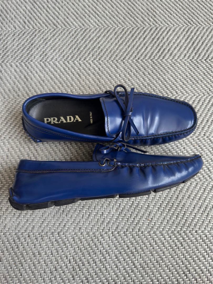 値下げ　PRADA ネイビー モカシン　ドライビングシューズ