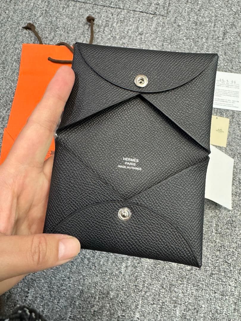新品未使用 レア HERMES エルメス カルヴィ カードケース ブラック