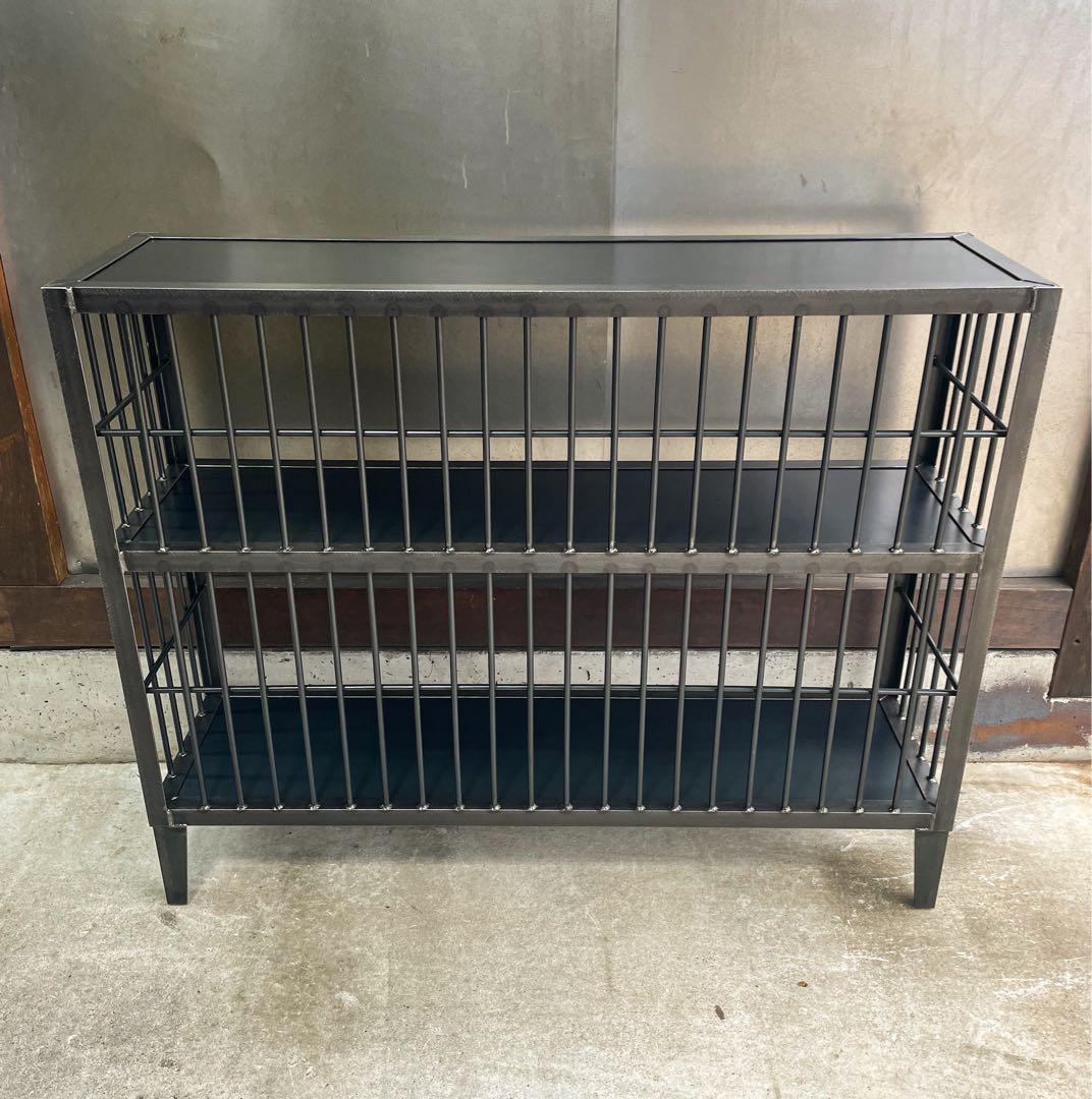 アイアンシェルフ［Lattice］鉄板棚　鉄格子　アイアン家具　アイアンラック