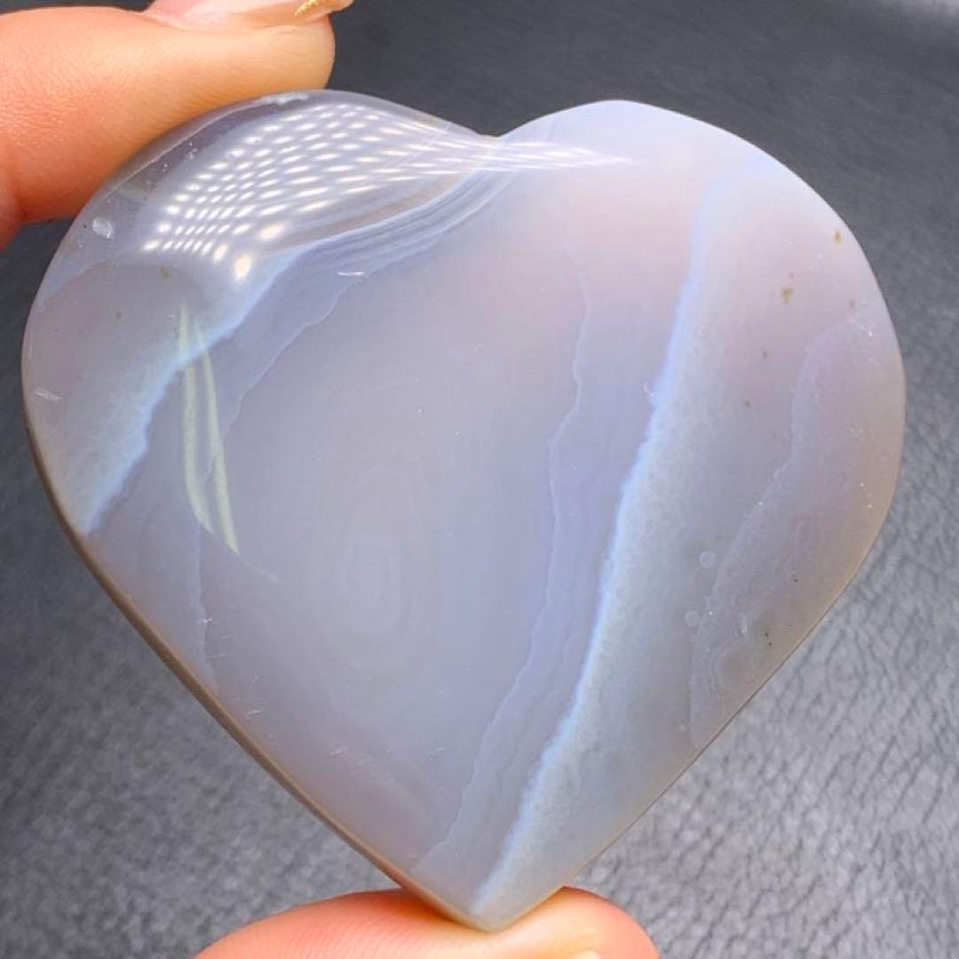 0606168  天然瑪瑙水晶共生ハート型